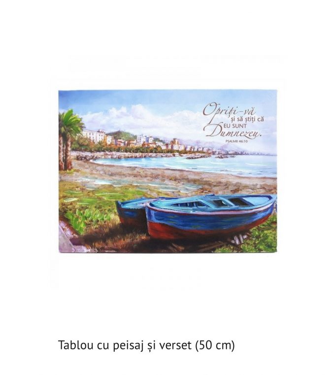 tablou cu verset si peisaj. 50cm