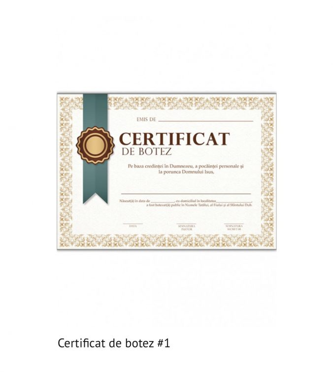 certificat de botez