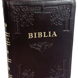 biblie medie , piele, fermoar,index