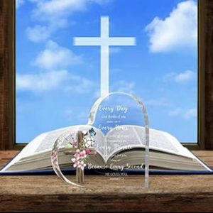 ornament de cristal cu verset biblic
