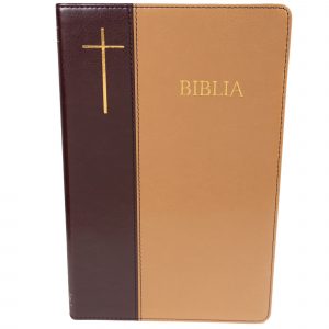 Biblia, Dumitru Cornilescu, piele ecologică, maro, mare, index,pagini aurii.