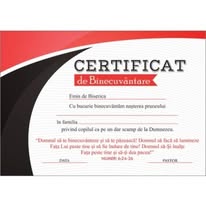 Certificat de binecuvintare copii (pachet de 5)