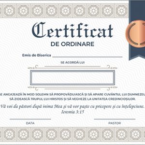 Certificat de ordinare.