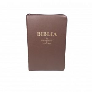 Biblie de lux, mare, din piele, visinie, fermoar, index, concordanta, explicatii, cuv. lui Isus cu rosu