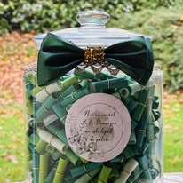 Borcan cu versete biblice,verde .