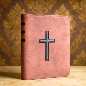 Biblia coperta editie limitata, piele, burgundi, medie, fermoar, index, aurita, cuv. lui Isus cu rosu